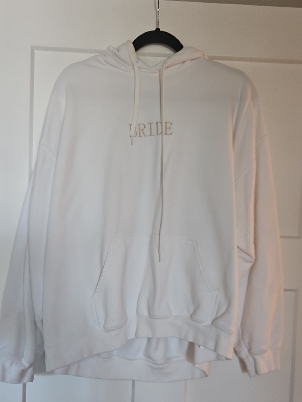 White "Bride" Embroidered Hoodie